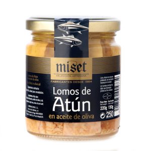 Lomos de Bonito en aceite frasco 250 12 unidades marca  Miset
